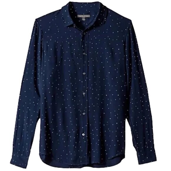 🆕 SLATE and STONE mens button up navy blue with star design size Medium - Picture 1 of 3